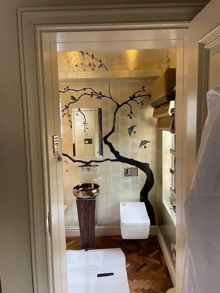 Gilded Tree Branch Bathroom Mural
