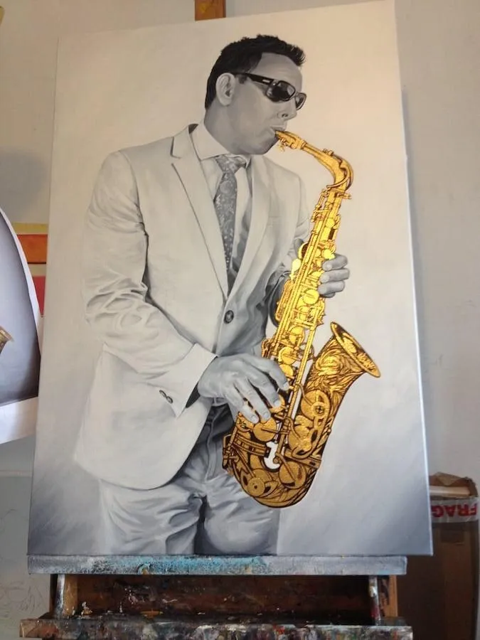 Saxophonist Figure Painting